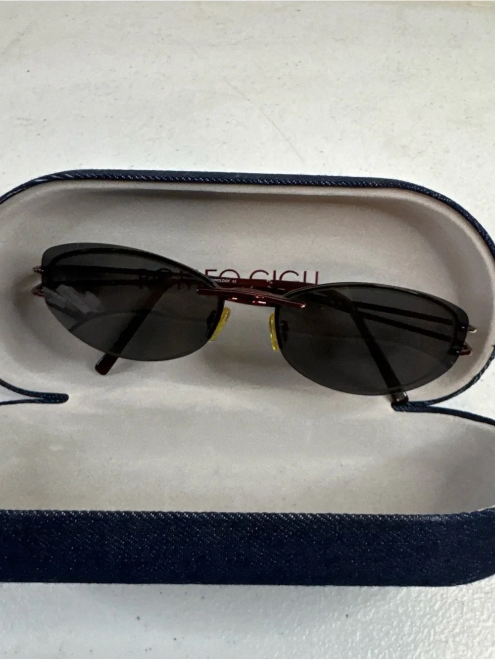 Romeo Gigli Oval glasses and clip on Sunglasses in Burgundy with Black Lenses